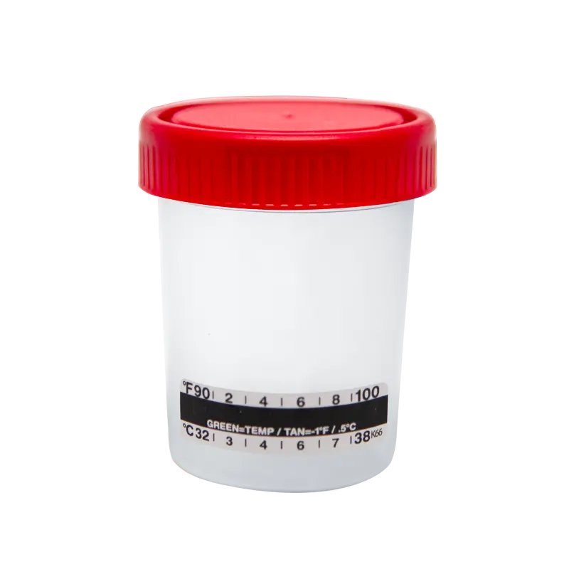 Vaso recolector tapa roja con termómetro esteril 100ml